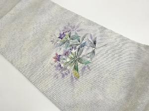 手描き花葉模様袋帯